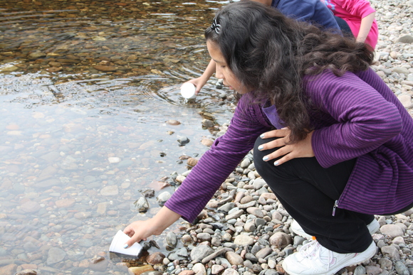 Rachel Blowers releasing her fry Rachel Blowers releasing her fry